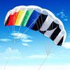 Flying Kite Beautiful Tear-resistant 1.4M Rainbow Dual Line Rainbow Power Kites for Entertainment