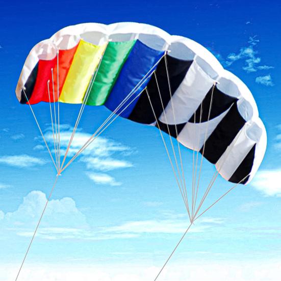 Flying Kite Beautiful Tear-resistant 1.4M Rainbow Dual Line Rainbow Power Kites for Entertainment