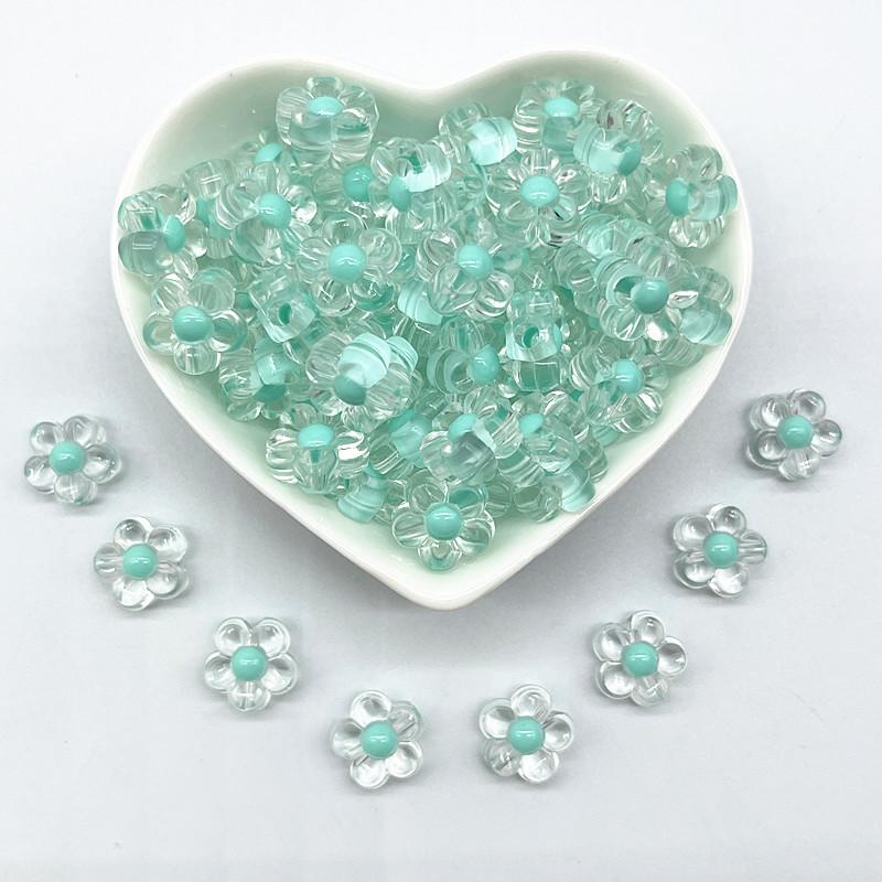 NEW 30pcs 12mm Clear Acrylic Sunflowers Beads Loose Spacer Beads for Jewelry Making DIY Handmade Accessories (Hole:3.0mm)