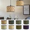 Japanischer Retro-Stil Bambus Lampenschirm Moderner Schlichter Blumenmuster Lampenschirm Ferienhaus Kronleuchter Lichtabdeckung Wandlampenschirm