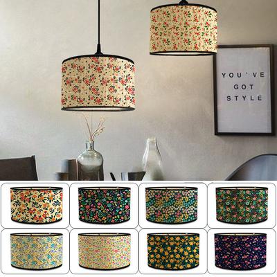 Japanese Retro Style Bamboo Lamp Shade Modern Simple Floral Printing Lampshade Homestay Chandelier Light Cover Wall Lamp Shade