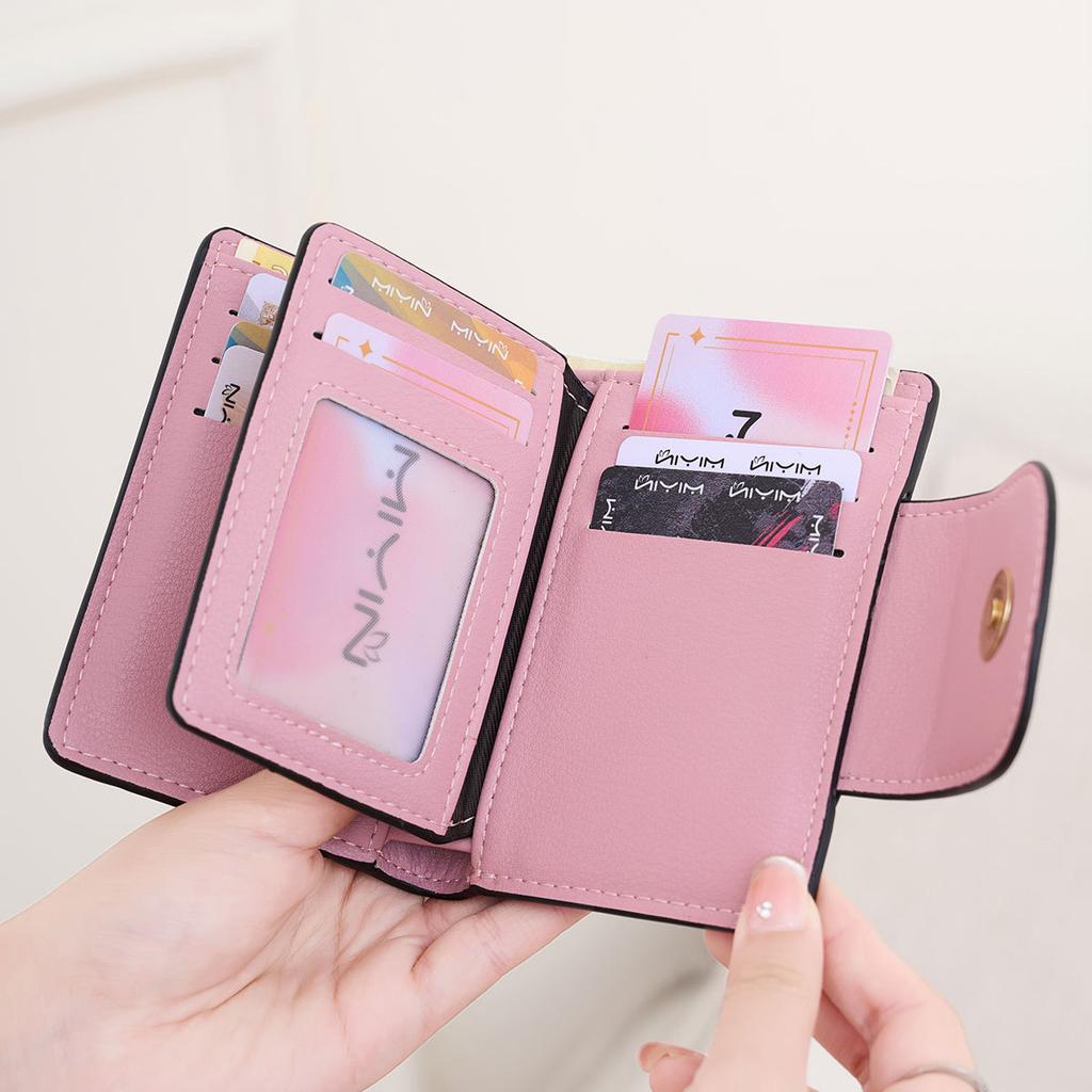 New women's wallet buckle short wallet simple and fashionable multi-functional small wallet