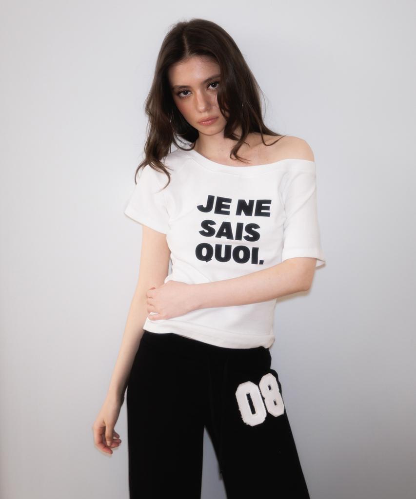 ROSEFRANTZ Minimal French Lettering T-Shirt [White]
