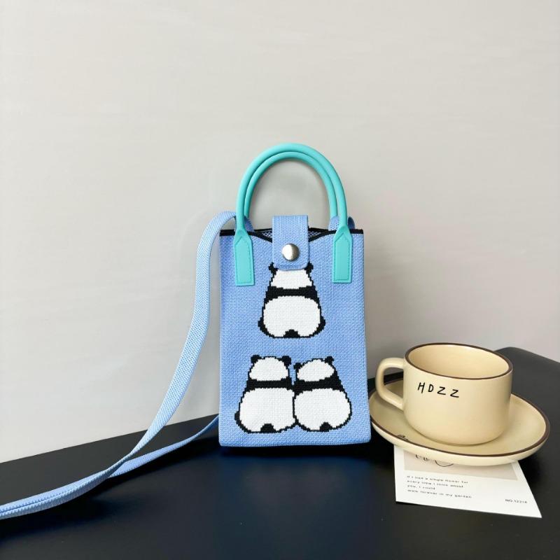 Premium Sense Ns Mobile Phone Bag New Cartoon Knitted Bag Dopamine Niche Versatile Messenger Shoulder Bag Handbag