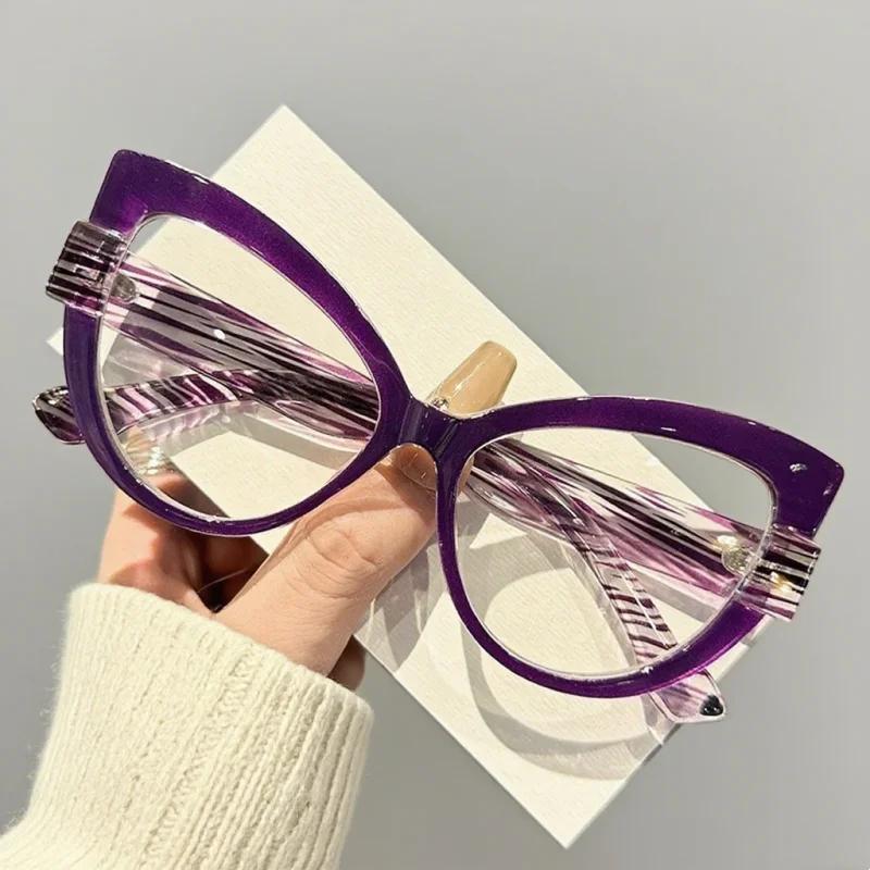 New in Large Frame Glasses Anti Blue Light Reading Glasses Fashion Colorful Women Prescription Lenses +1.0 To +4.0