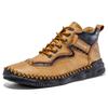 2025 New Men's Casual Shoes Korean Version of Trendy Sports High-top Leather Shoes Handmade Large-size Men's Shoes Wear-resistant Tide