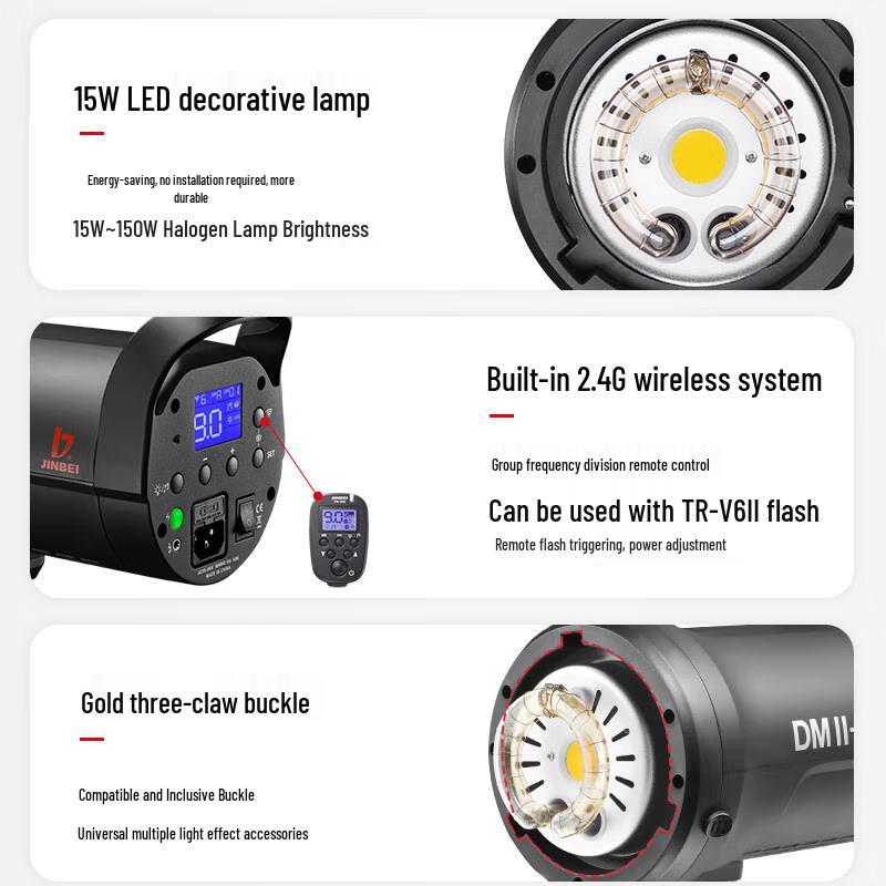 Luz de Preenchimento Contínua LED para Estúdio Jinbei DMII-4 400W