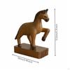 Wooden Horse Sculpture Raised Front Leg Figurine Wood Finish Home Decor S 6h047b