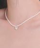 Postlude [Silver] Frame Heart Pearl P Pearl Necklace