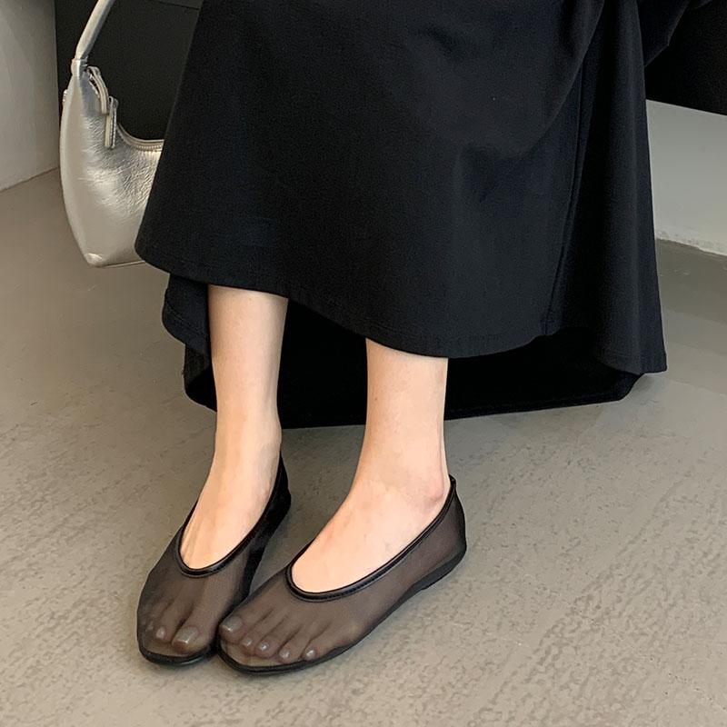 Fashion Footwear Mesh Breathable Ladies Flats Slip On Shoes Luxury Female Slides Fashion Shallow Women Ballet Flats Dance Shoes