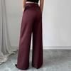 High Waist Slim Leg Trousers Versatile Fit Straight Pants Comfortable Breathable Fashionable Commuting Pants Vacation Travel