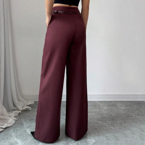 High Waist Slim Leg Trousers Versatile Fit Straight Pants Comfortable Breathable Fashionable Commuting Pants Vacation Travel