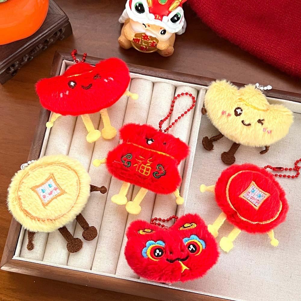 Bell Tassel Plush Snake Dolls Lion Awakening Spring Festival Pin Lion Dance Brooch  Party