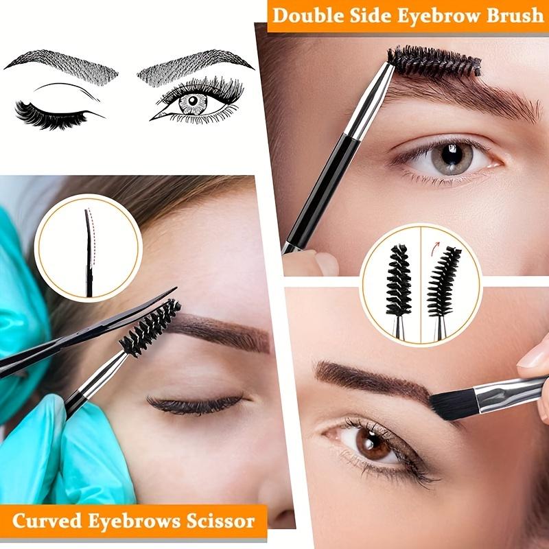 Professional Stainless Steel 6 Pack Tweezers Set and Curved Scissors for Women and Men Precision Tweezers For Eyebrows for