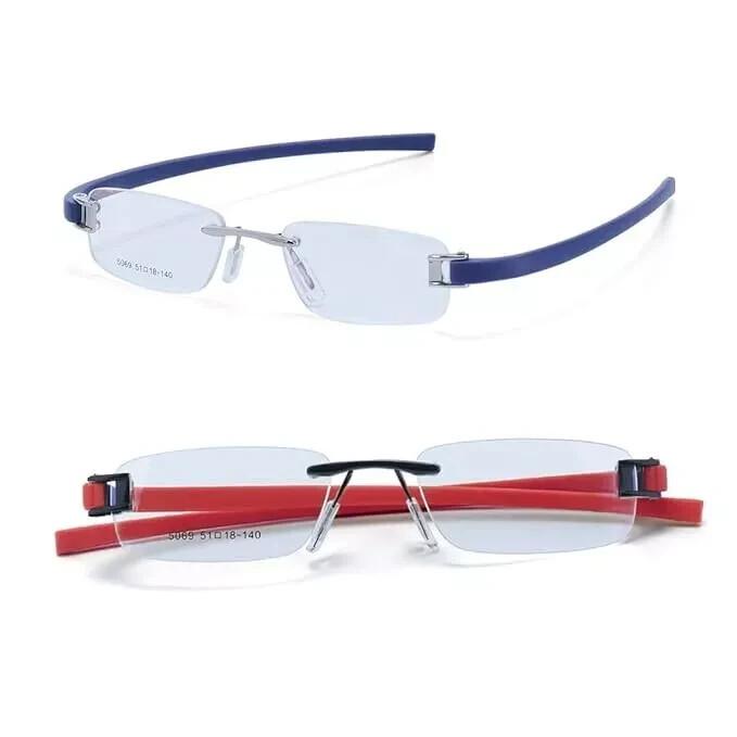 

RSINC Combo Rimless Frame eyeglass For Unisex Black Red-Silver Blue Tag A1 JL156426852821