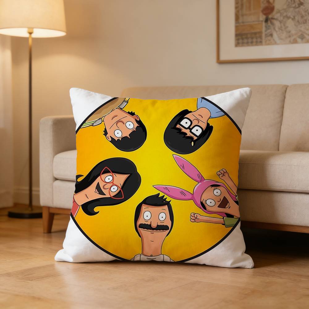 Cartoon B-Bobs Burgers Pillow Case Pattern Printed Pillowcase For Living Room Sofa Cushion Cover