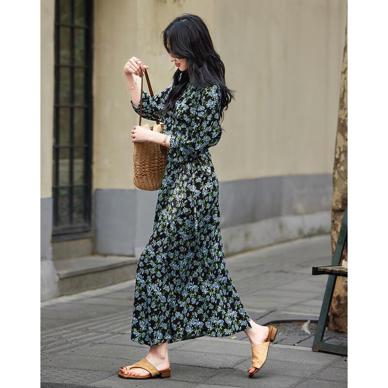 

Платье-миди с запахом во французском стиле с цветочным принтом Demana S