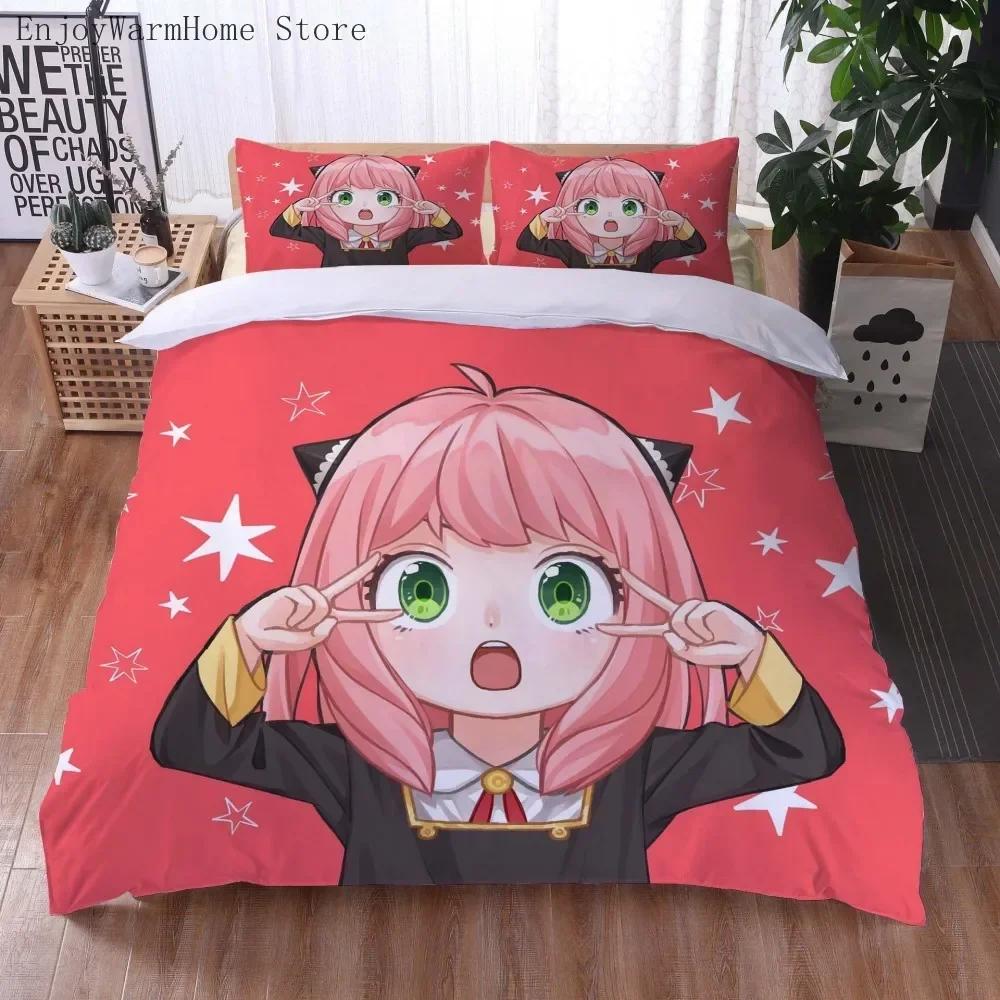 Anime Spy x Family Comfortable Duvet Quilt Cover Pillowcase Bedding Set Children Bedroom Decoration Home Textile