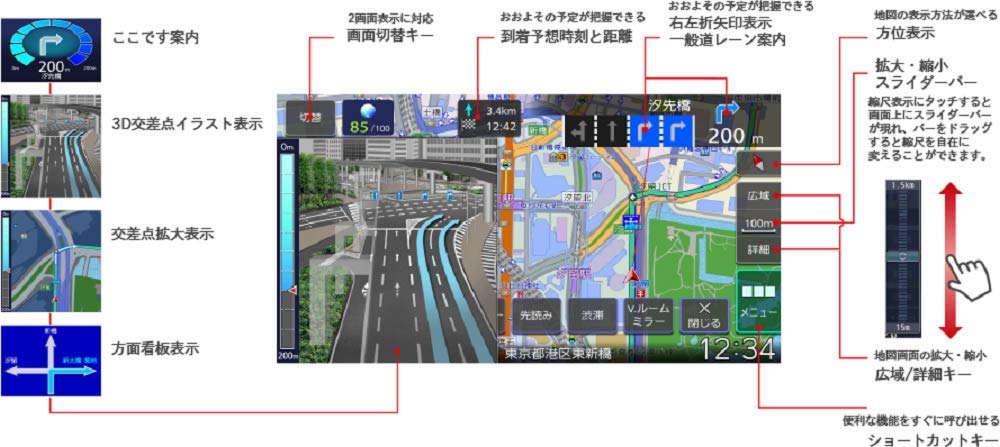 KENWOOD Widescreen Car Navigation with Dashcam Free Map Android iPhone Touch and HD Display 7-inch System, MDV-M807HDW, Integration, Updates, Full-Seg