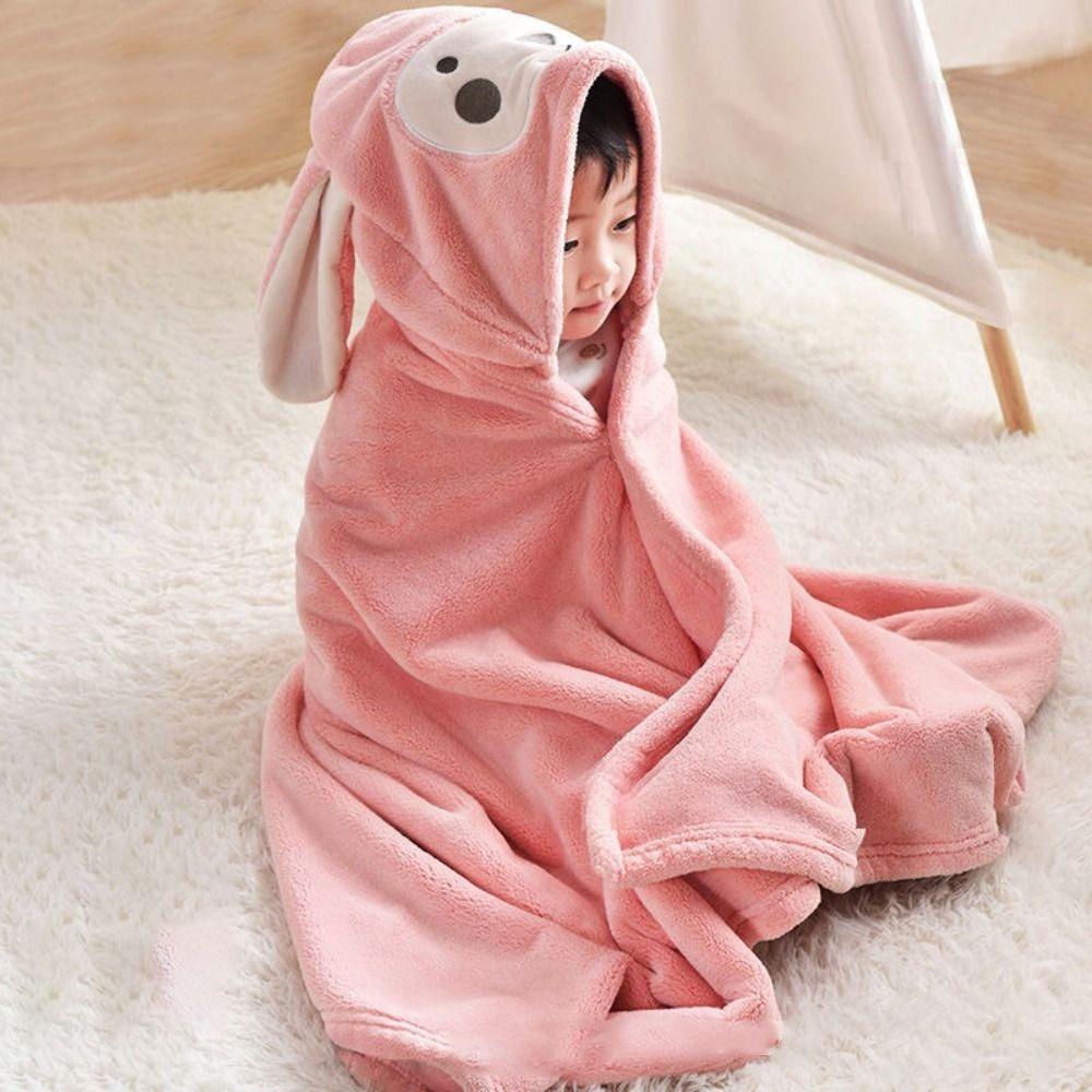Large Size Swaddle Blanket Cartoon Bath Towel New Kids Hooded Towel  Baby