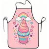 1pc Rainbow Cupcake Hearts Print Apron, Durable and Easy To Clean, Adjustable Waistband, Polyester Material, for Kitchen Cooking, Gardening, Orchard P
