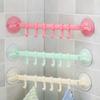 Adjustable Suction Cup Towel Rack Storage Box 6 Hooks Bathroom Kitchen Cabinet Wall Door Shelf Suction Cup Hanger