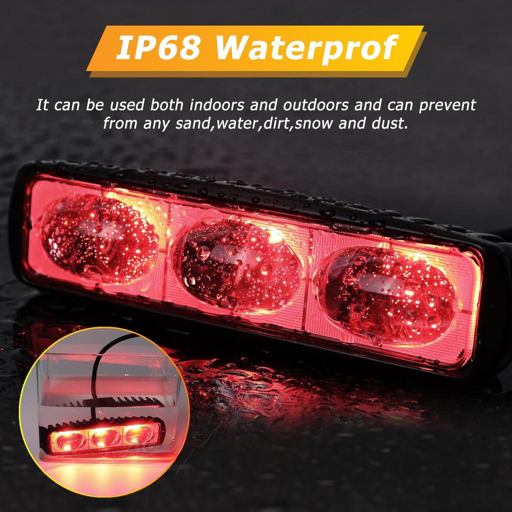 IP68 Red Forklift Truck Trailer LED Light Straight Beam Safety Warning Working Spot Lamp Indicator Pedestrian Warehouse 12V-100V