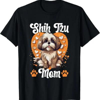 Shih Tzu Hsi Pies Zwierzę Rasa Mama Koszulka