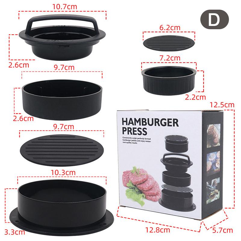 Vysoce kvalitní kulatá forma na hamburgery Hliníková slitina Maso na hamburgery Hovězí BBQ Burger Lis na maso Kuchyň Forma na jídlo