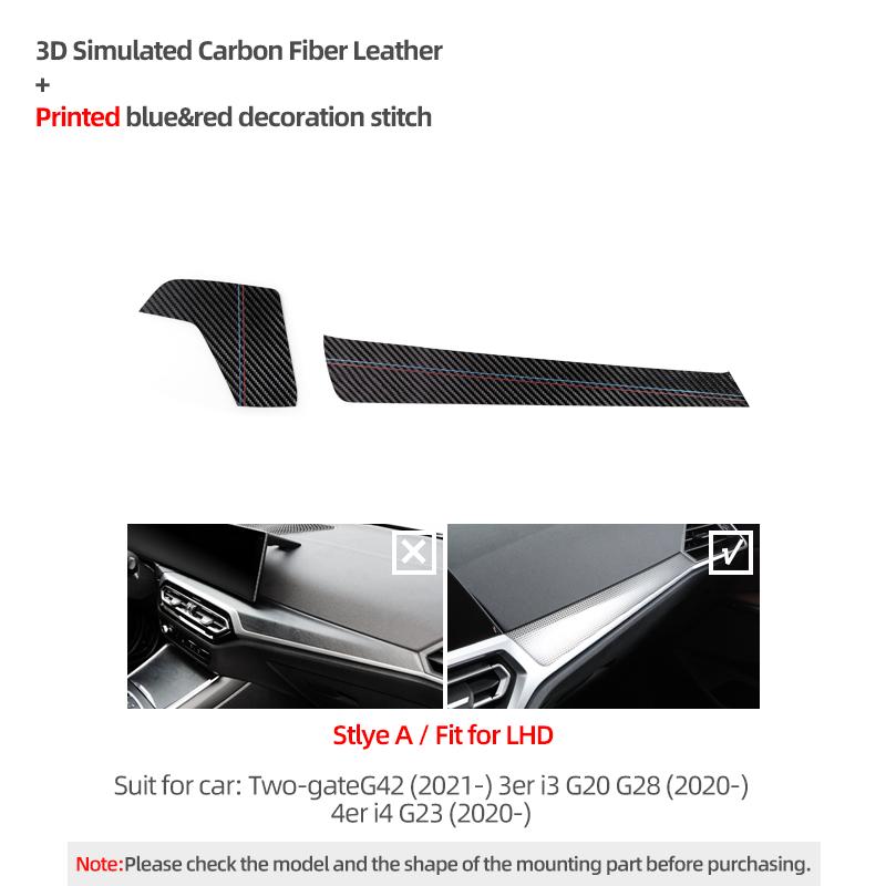 

For BMW G20 G23 G28 G42 i3 i4 3 4 Series Made of Alcantara Dashboard Instrument Panel Trim Sticker Car Interior Tuning Accessory