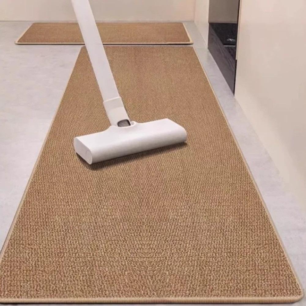 Soft Linen Weave Bath Mat Super Absorbent Entrance Doormat Kitchen Decoration Carpet  Living Room