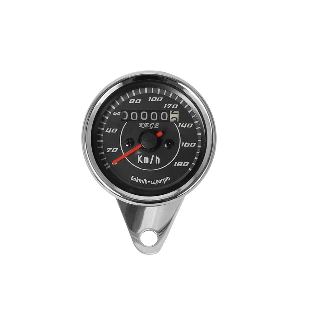 Universal Motorcycle Speedometer Black/ Chrome LED Light Odometer Speed Meter Gauge Mile For Harley Honda Cafe Racer Motorbike
