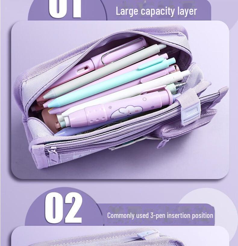 Large Capacity Multifunctional Pencil Case for Primary & Junior High School Girls