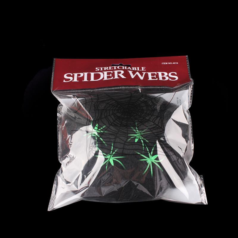 1-5PCS Halloween Decoration Spider Web Artificial Spider Web Stretchy Cobweb With Spider Horror Gothic Haunted House Home Decor