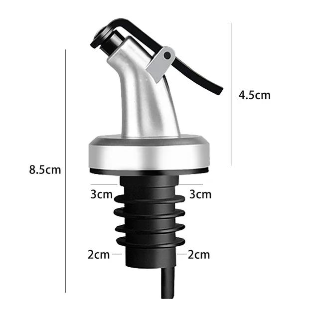4pcs Set Olive Oil Sprayer Liquor Oil Dispenser ABS Lock Wine Pourer Flip Top Drink Wine Stopper Leak-proof Nozzle Kitchen Tools