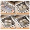 Stainless Steel Sink Drain Basket With Adjustable Size For Dish Drying And Organization
