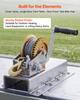 VEVOR Boat Winch, 726 kg Hand Winch, Heavy Duty Manual Rope Crank with 10m Steel Wire, Portable Two-Way Ratchet, Anti-Slip Handle
