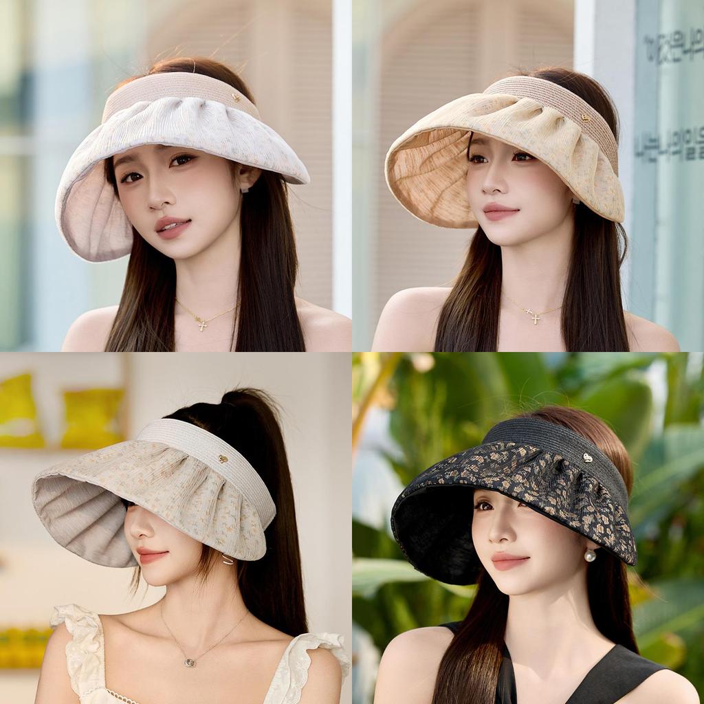 Ladies Foldable Sun Hat With Wide Brim And Adjustable Fit For Beach And Travel