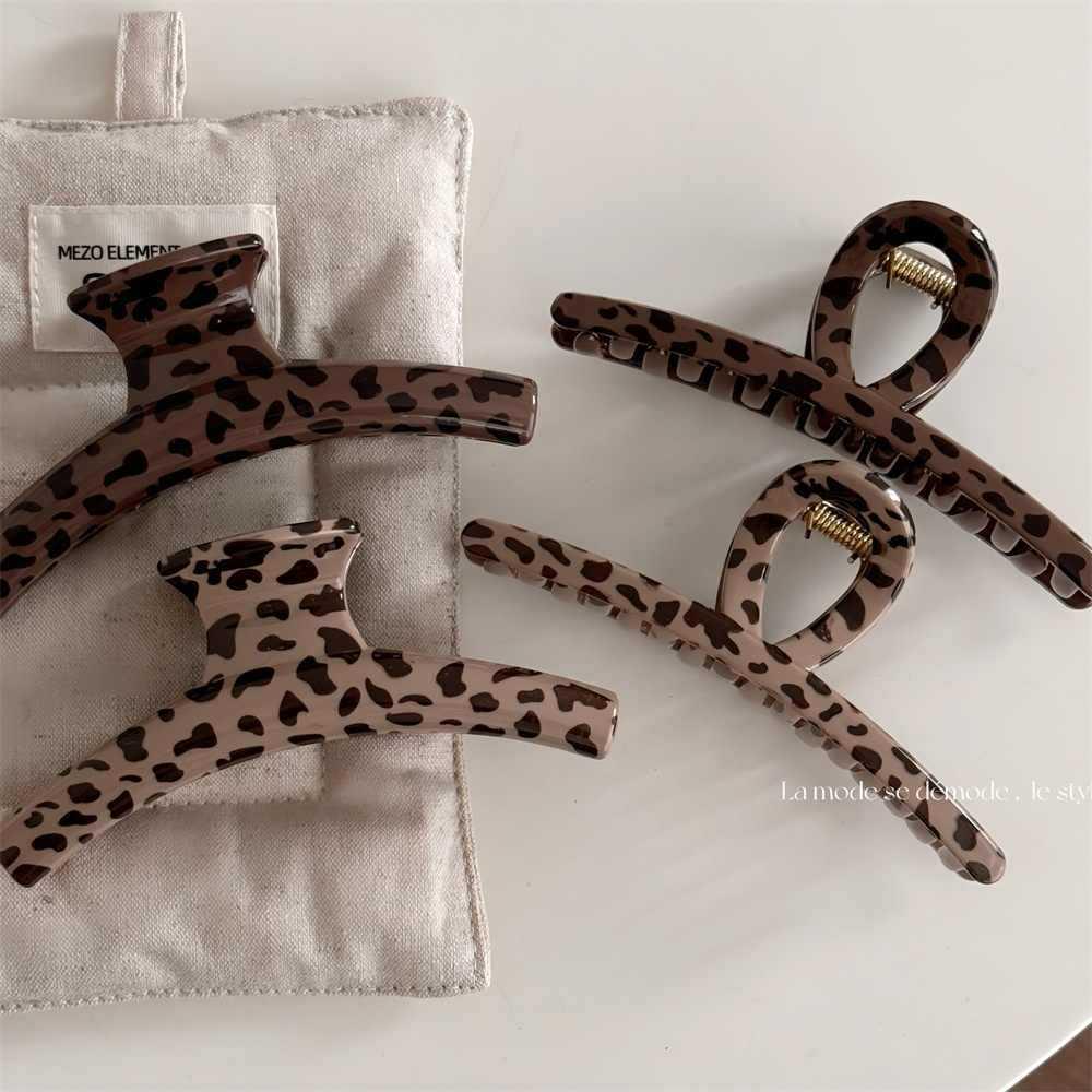 Leopard Print All-Match Shark Hair Clip for Women