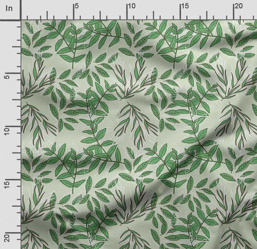 Soimoi Leaves Print,  Cotton Cambric, Quilting Fabric Sold by The Yard 42 Inch Wide, Medium Weight Cotton Fabric,