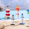 Mini Ocean Figurine Doll Garden Decor Ornament Miniature Landscape Ornaments Lighthouse Statue Resin Craft Fish Tank Decorations