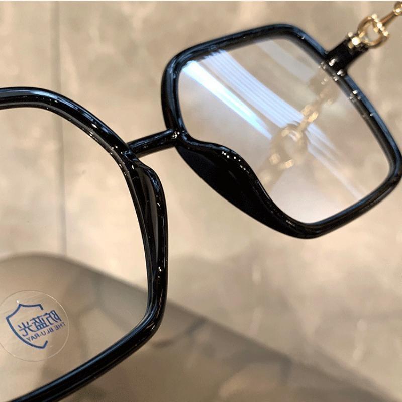 1pcs New Oversized Square Eyeglasses Anti Blue Light Plain Glasses Large Frame Glasses