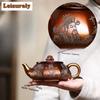 370 ml Yixing Ljuspurskål Tekannor Handgjorda Rikedomens Gud Pot Råmalm Snäcka Rostad Lera Tebryggare Zisha Tekanna Present