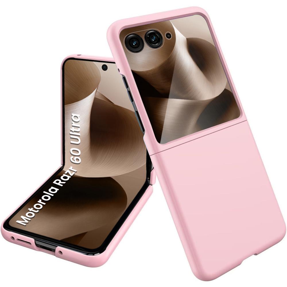 Case for Motorola Razr 70 Ultra / 60 Ultra, PC Case, with glass, pink