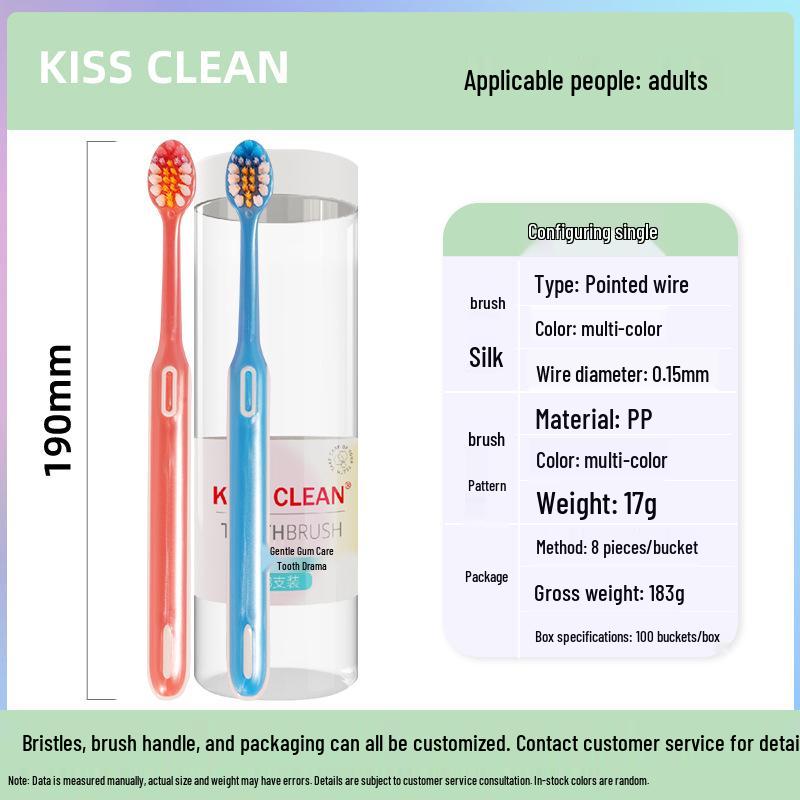 KISS CLEAN Soft Bristle Portable Toothbrush with 10,000 Bristles