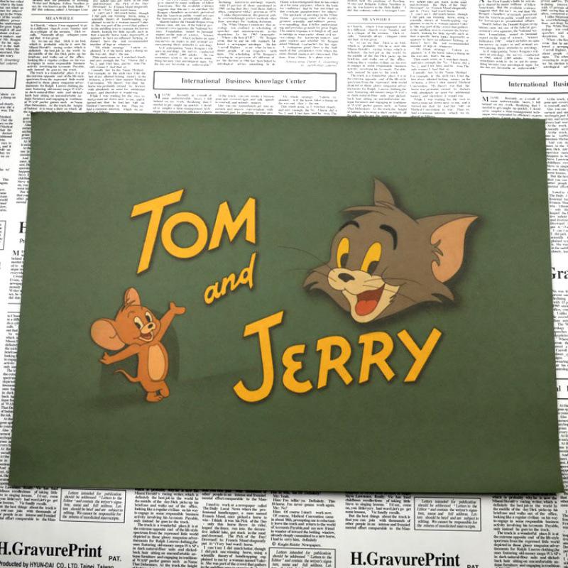 

Vintage Cat & Mouse Anime Cartoon Kraft Poster for Kids Room - Nostalgic Retro Decor White card paper (non-adhesive) 30*42 cm