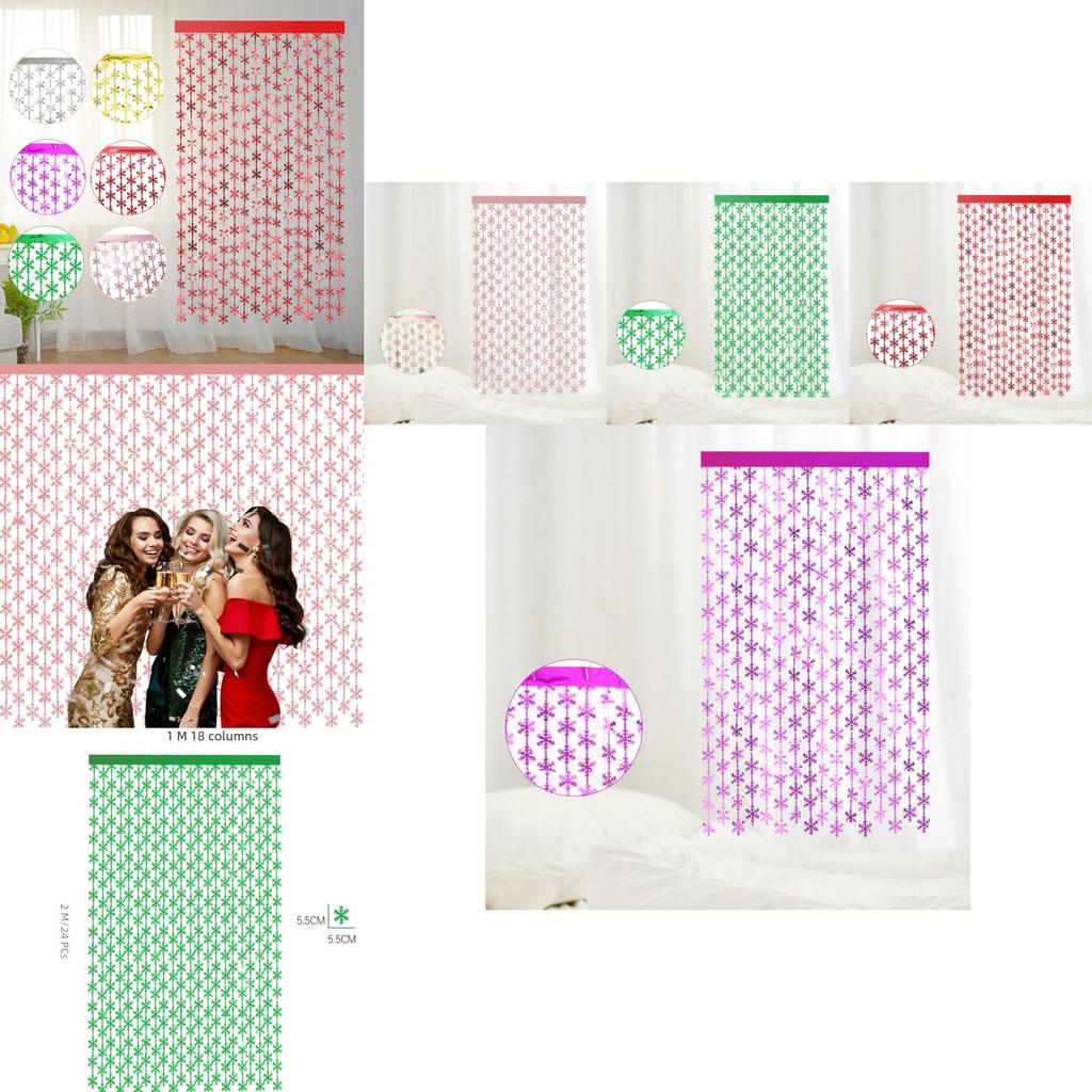 Elegant 2 Meter Snowflake Rain Curtain In Vibrant Colors For Holiday Decor