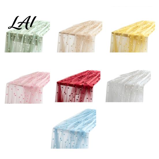 Versatile Table Runner for Holidays Faux Pearl Runner Sheer Tulle Washable Dining Room Elegant Overlay Weddings Holiday Parties Dreamy Decor