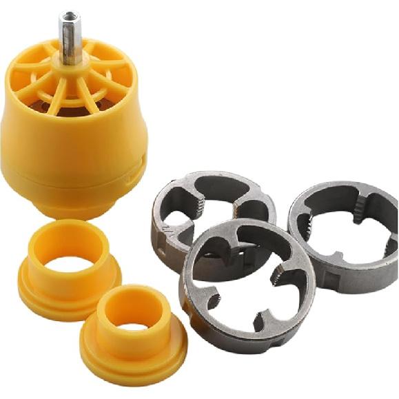 PVC Thread Maker Tool for Electric Drill - Plastic Pipe Tap Die Set with 3 Dies,1/2", 3/4", 1", Electric Drill Water Pipe Threader Plumbing Tool for