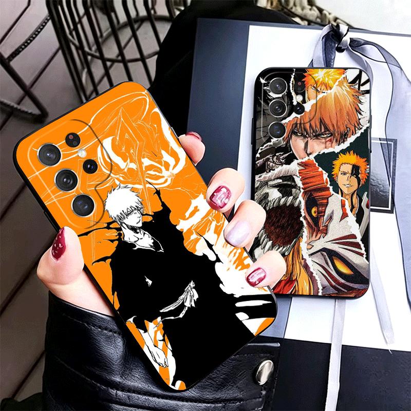 Bleach Kurosaki Ichigo Soft Phone Case for Samsung Galaxy S26 S25 Edge S24 Ultra S23 Plus S22 S21 FE S20 Black Cover Back Shell